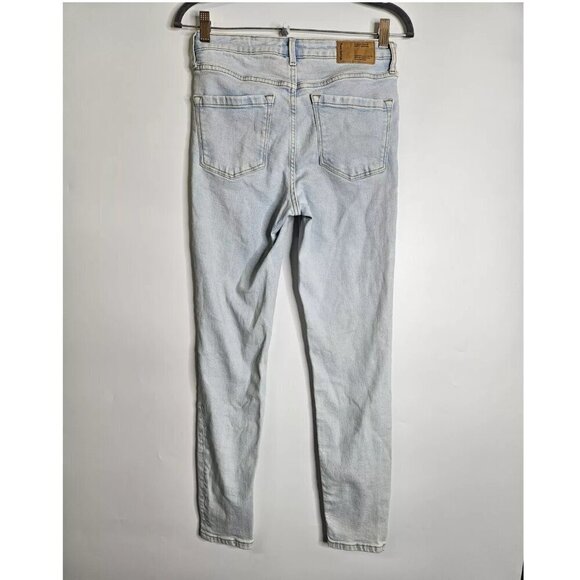 Frank & Oak Debbie Blue Skinny Jeans Mid-Rise Denim Light Wash Womens Size 27 - Picture 2 of 6